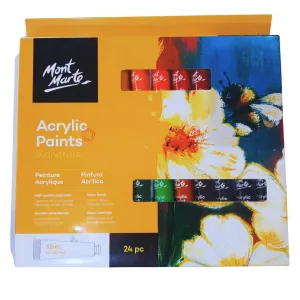 Mont Marte Signature Acrylic Paints Set - 24 Colors, 12ml Tubes