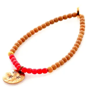 Moon and Stars Charm Glass Bead Bracelet