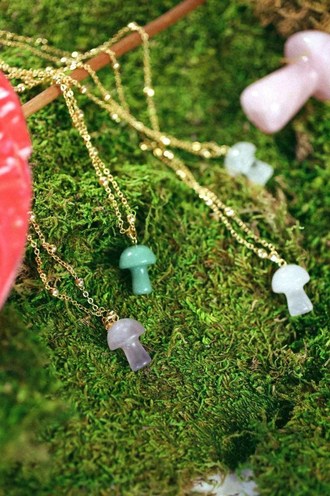 Mushroom Crystal Necklace