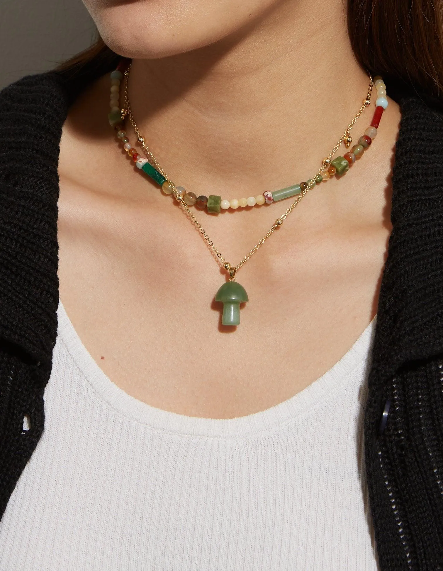 Mushroom Crystal Necklace
