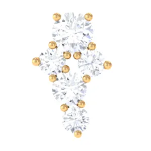 Natural Diamond Cluster Cartilage Piercing Earring
