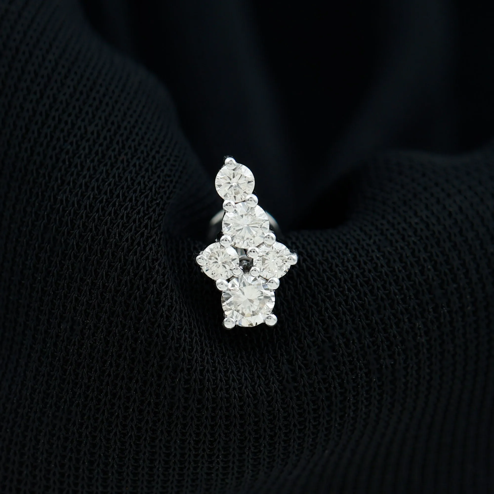 Natural Diamond Cluster Cartilage Piercing Earring