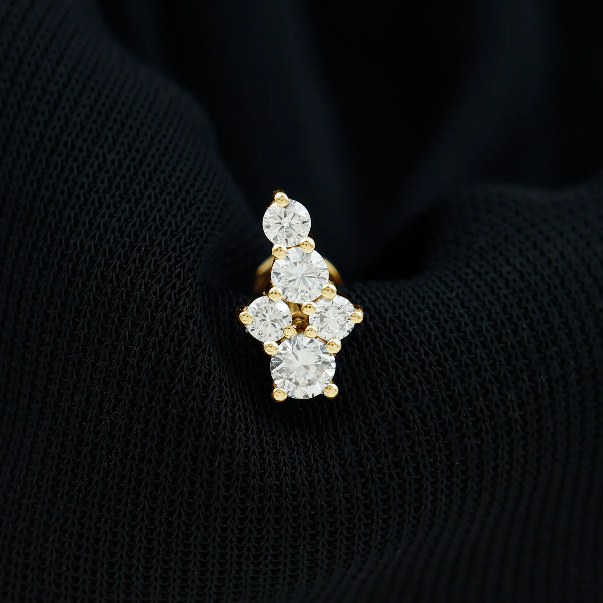 Natural Diamond Cluster Cartilage Piercing Earring