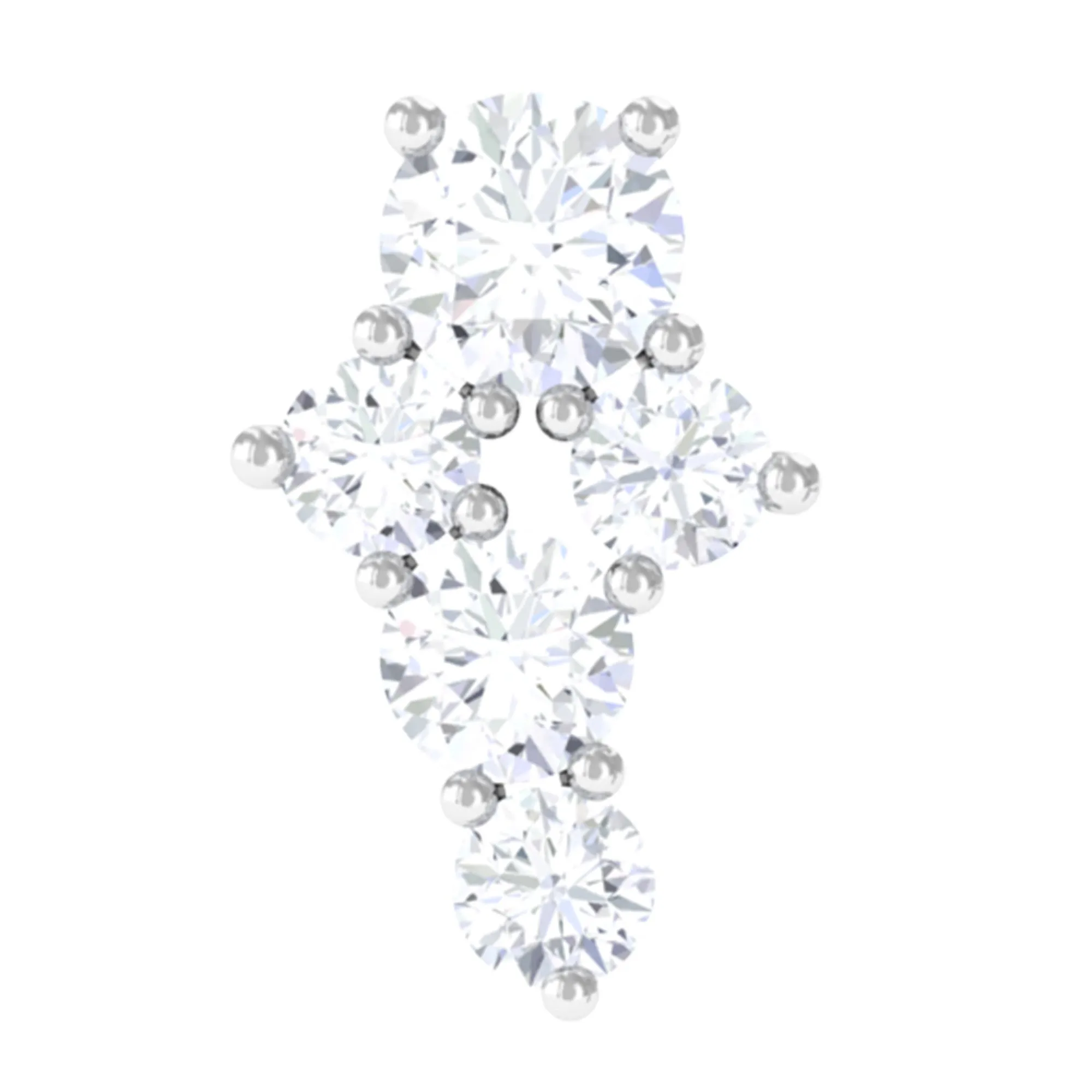 Natural Diamond Cluster Cartilage Piercing Earring