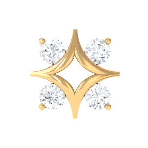 Natural Diamond Star Celestial Earring for Helix Piercing