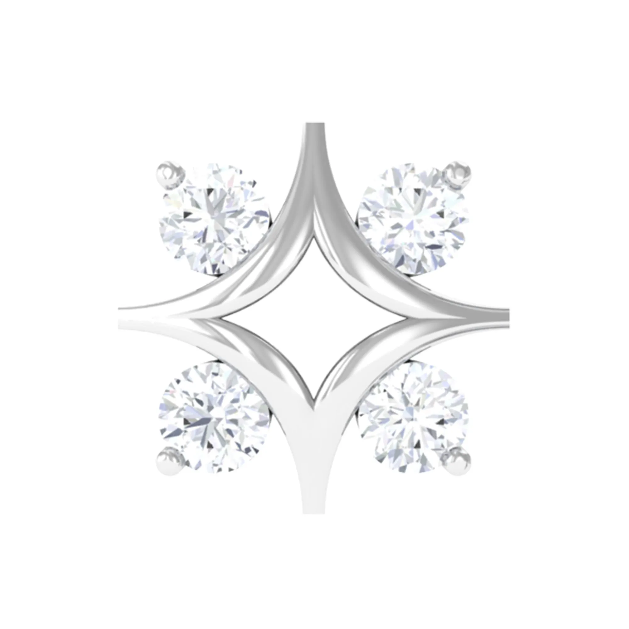 Natural Diamond Star Celestial Earring for Helix Piercing