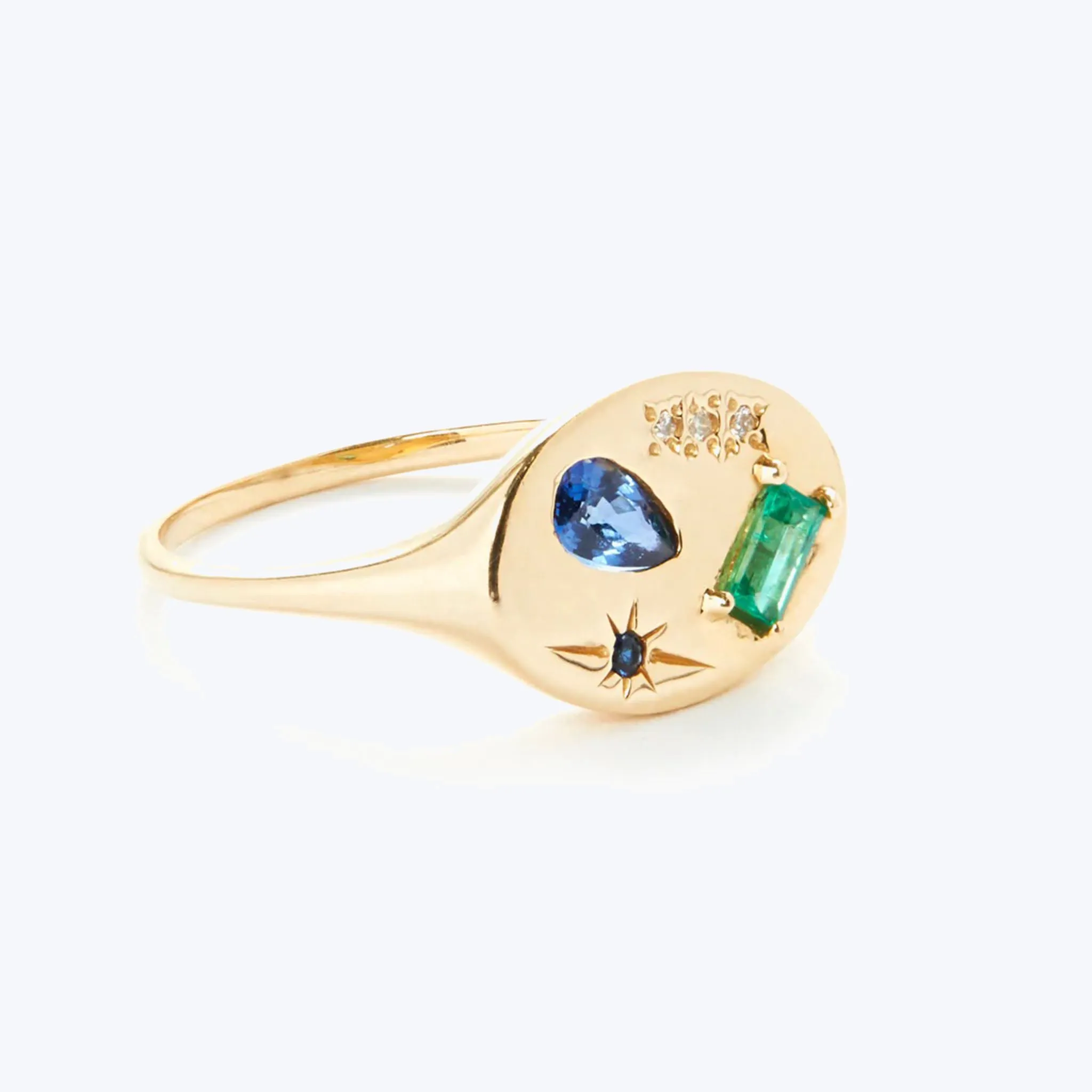 Night Market Signet Ring, Blue Mix