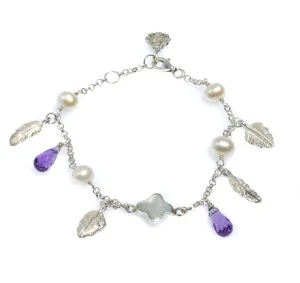 Ocean Breeze Pearl Bracelet Amethyst