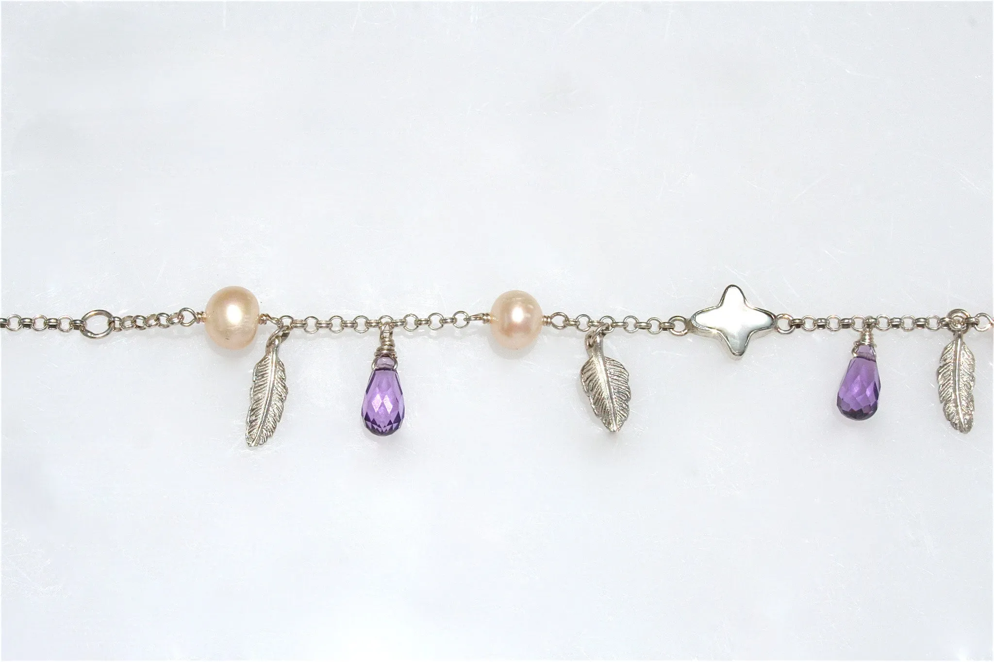 Ocean Breeze Pearl Bracelet Amethyst