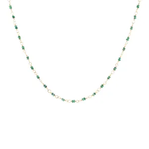 *One of Kind* Dark Green Emerald Tied Necklace