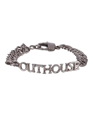 Outhouse Icon Chain Link Unisex Bracelet - Gunmetal