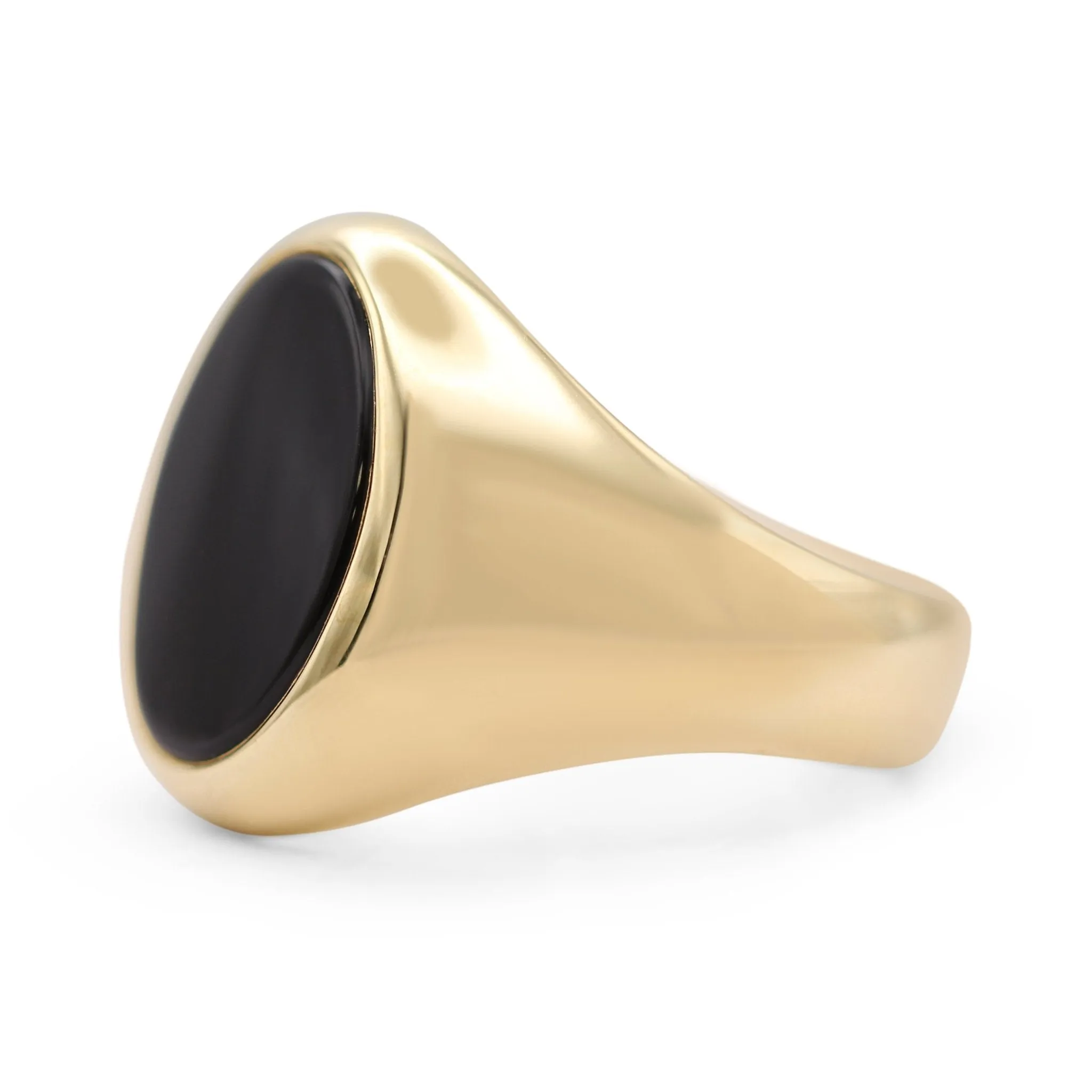 Oval Onyx Set Signet Ring By Tiffany - 18ct Yellow Gold