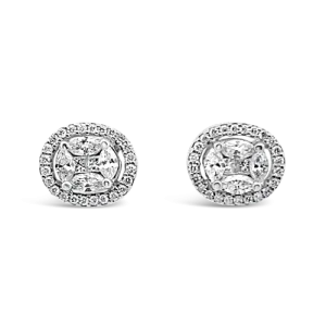 Oval Shaped Diamond Earrings