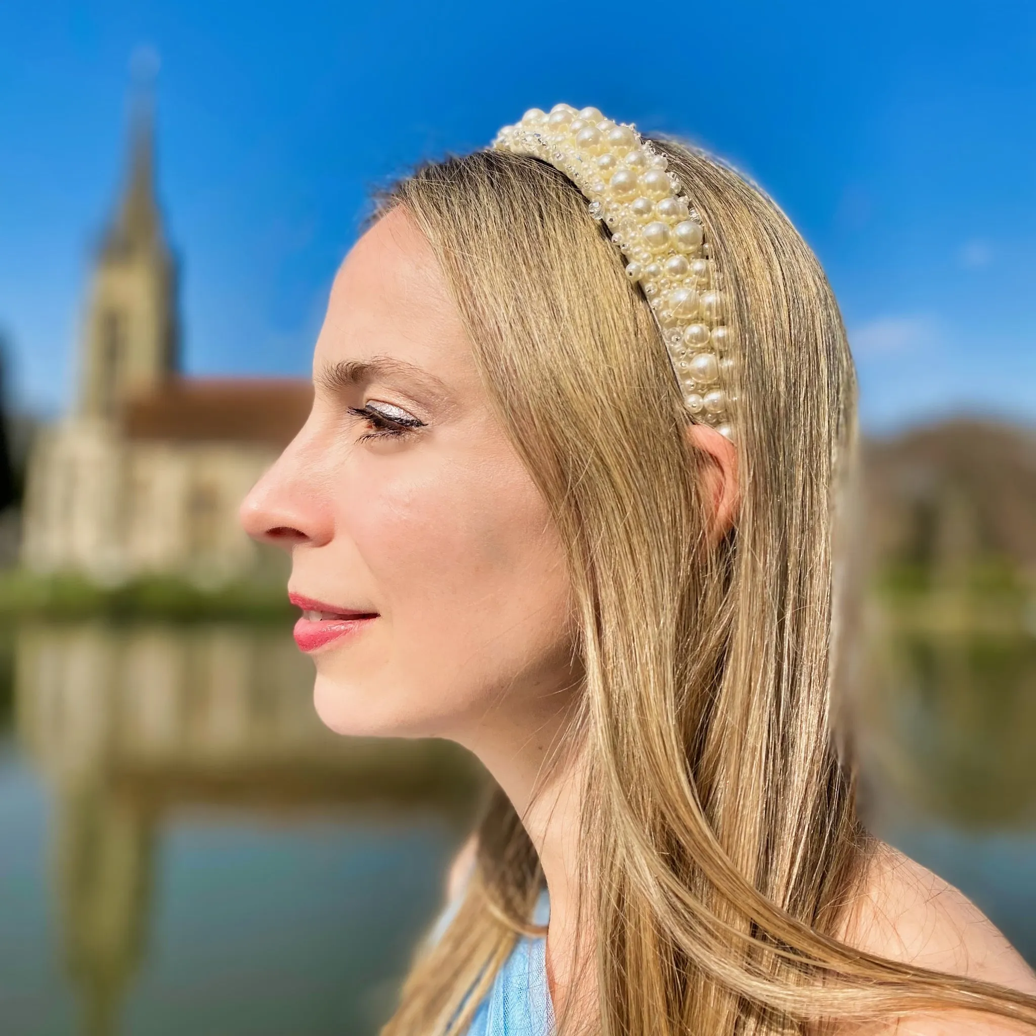 Pearl Headband with Crystal