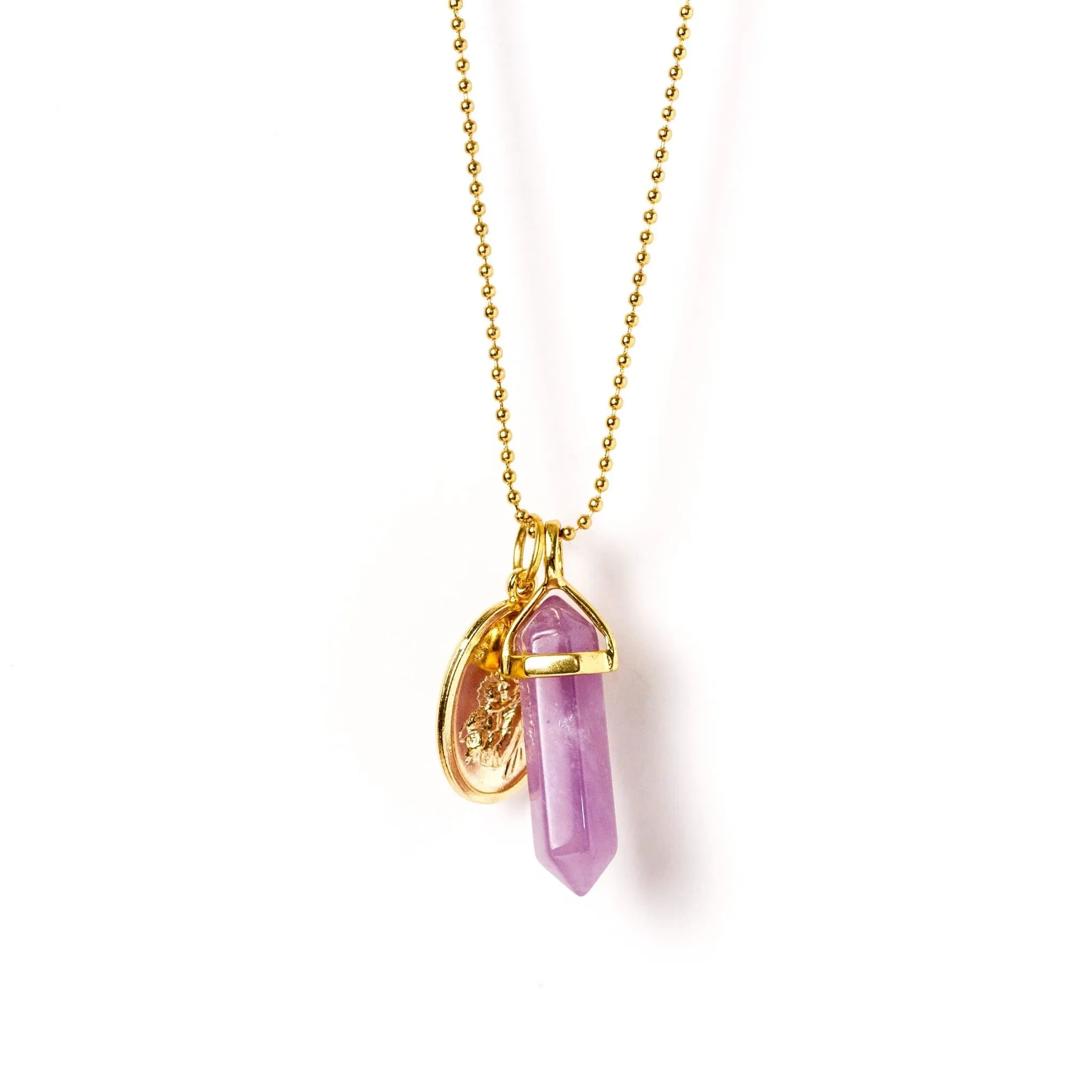 Pendant Necklace Gold | Amethyst