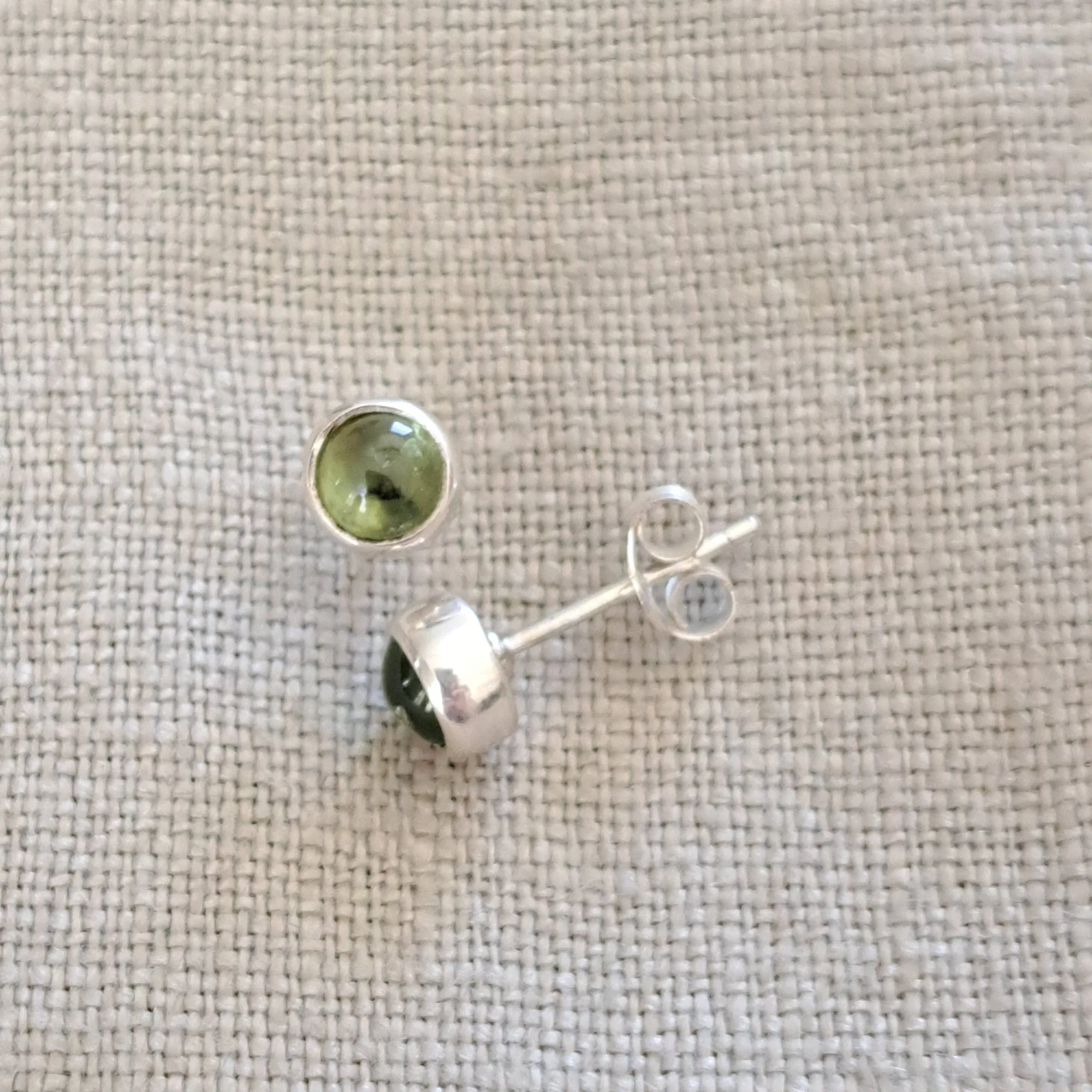 Peridot .925 Sterling Silver Stud Earrings from Bali