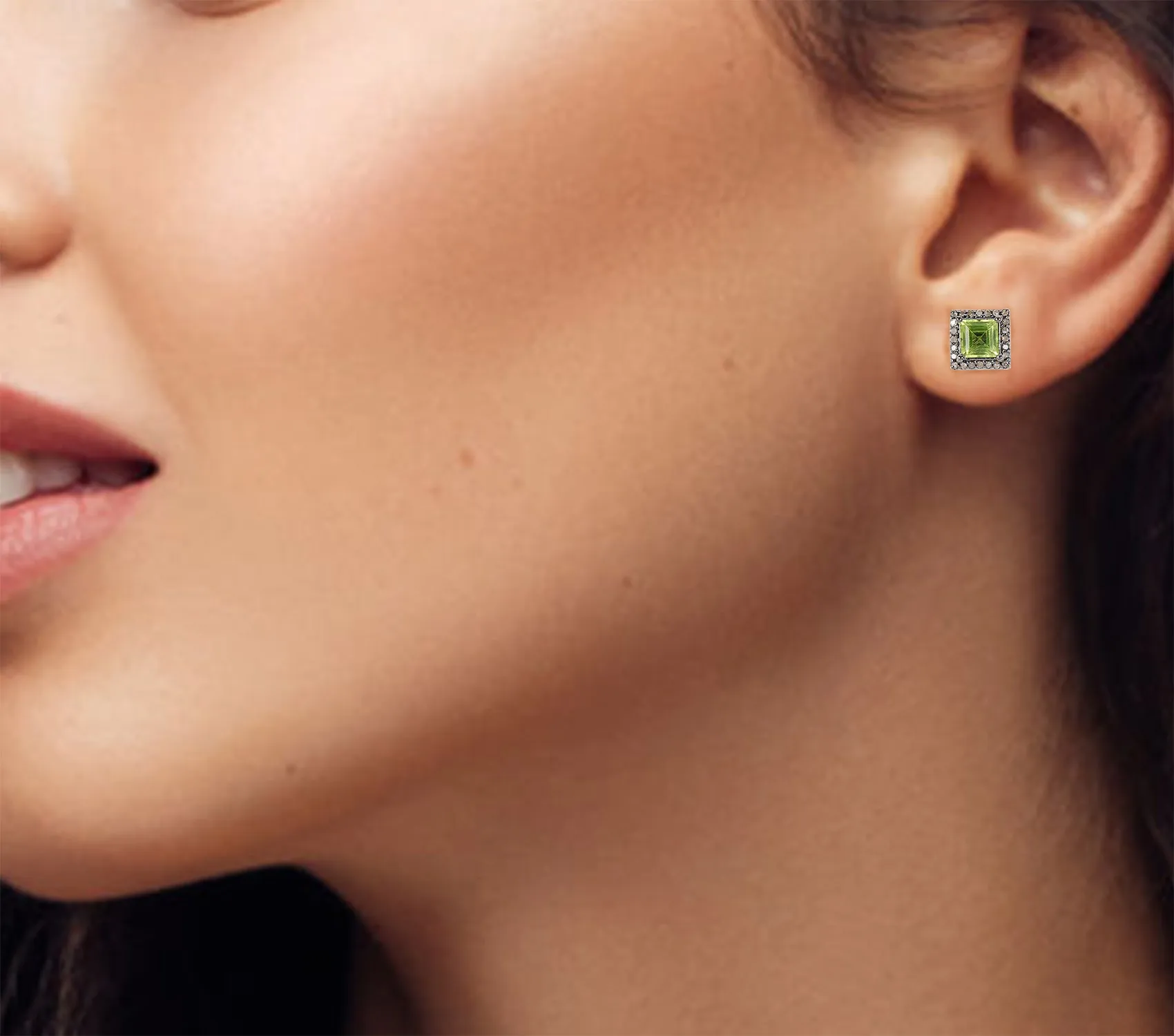 Peridot & Diamond Earrings