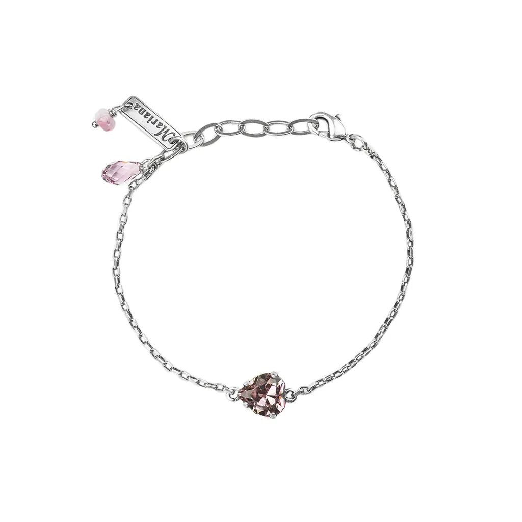 Petite Stackable Heart Bracelet in Light Amethyst  *Custom*