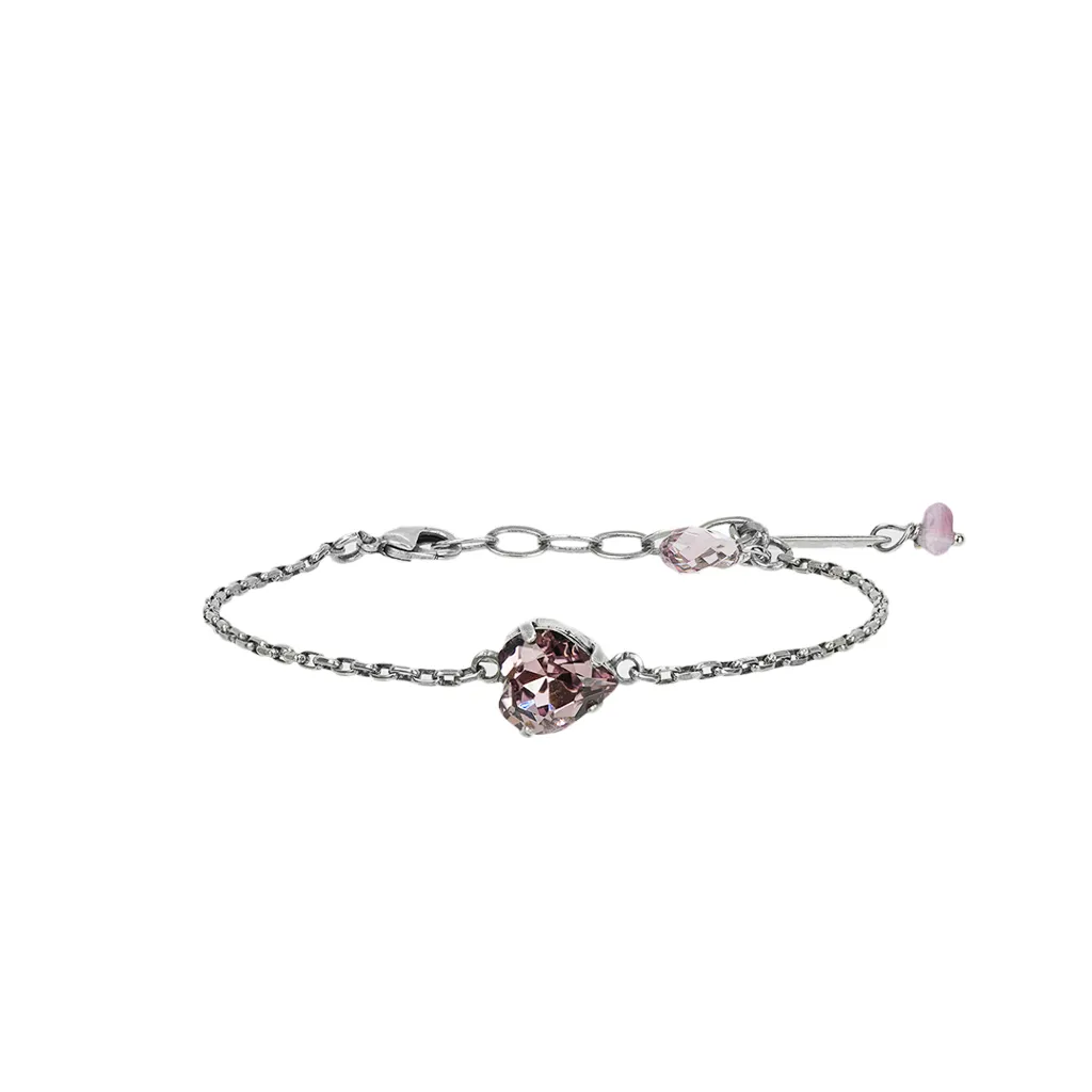 Petite Stackable Heart Bracelet in Light Amethyst  *Custom*