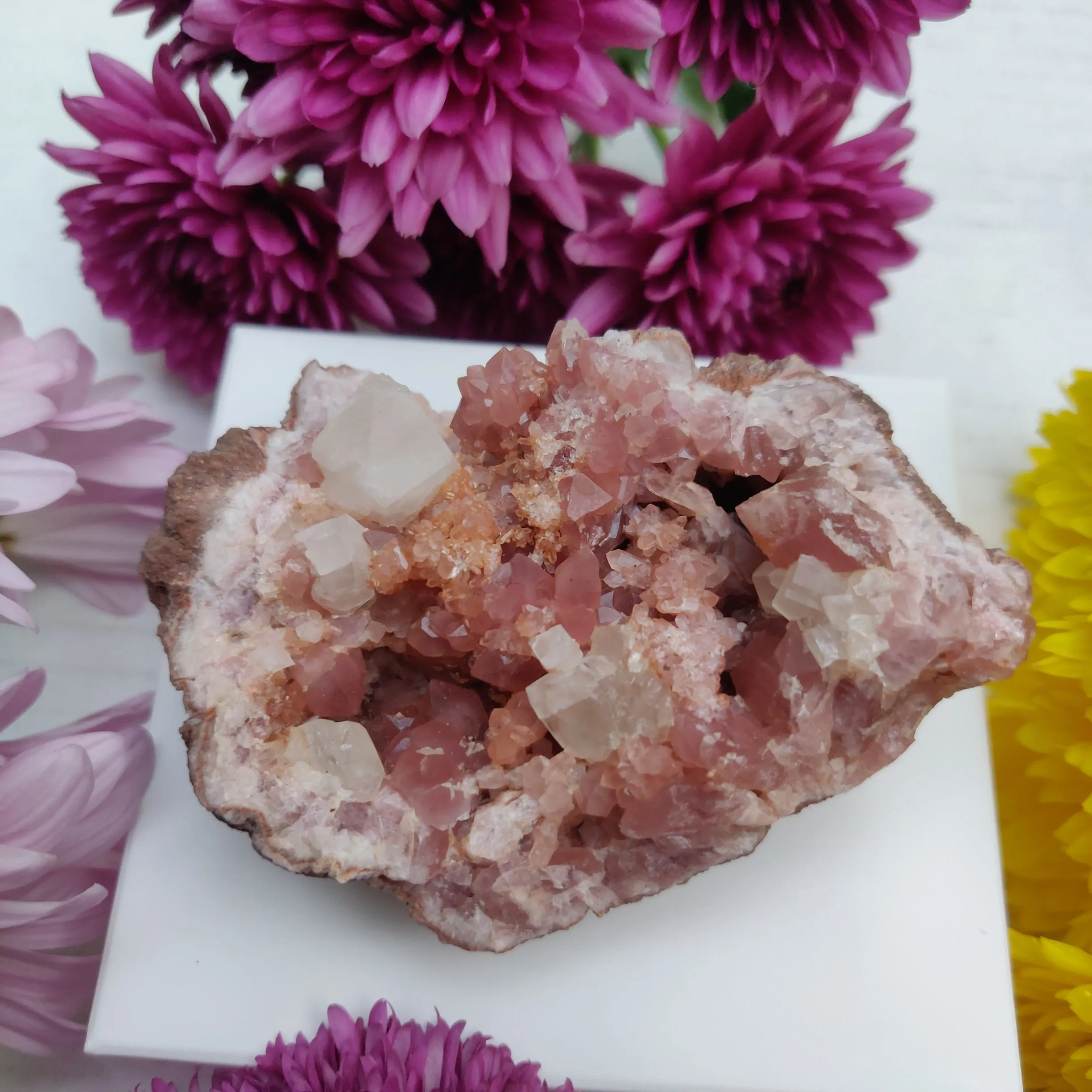 Pink Amethyst Geode with Fluorescent Calcite (#M3)