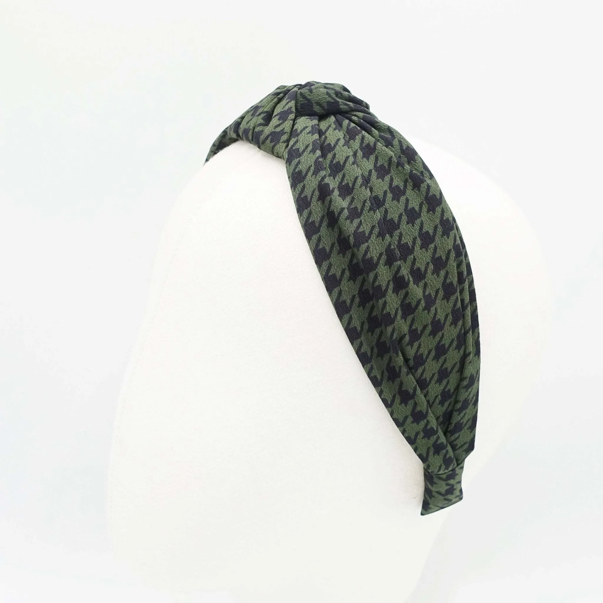 plaid check knotted headband casual woman hairband hair accessories