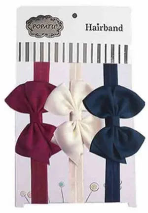 Popatu Baby Girls 3-Piece Elastic Headband Set