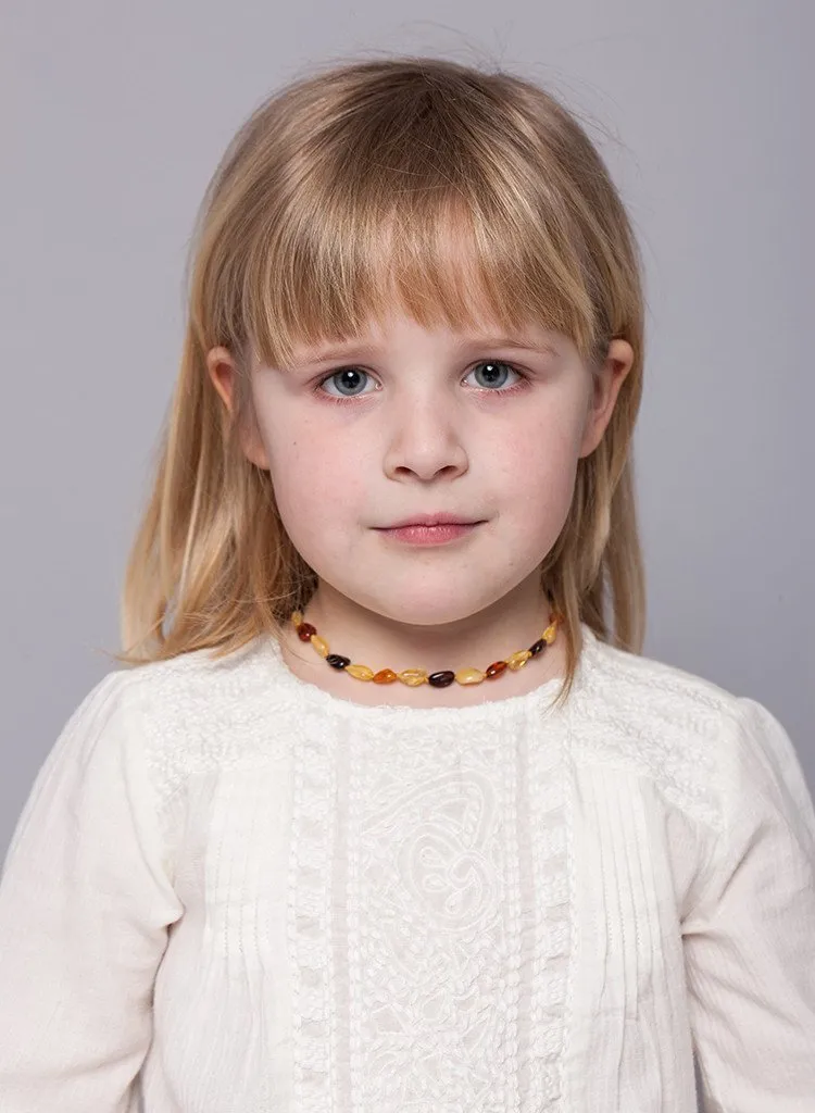 Premium Baltic Amber Necklace & Bracelet For Children / Extra Safe / MLT.P.BN