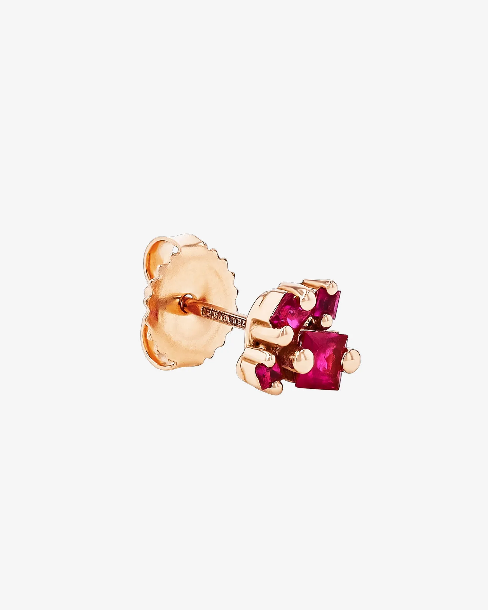 Princess Cluster Ruby Studs