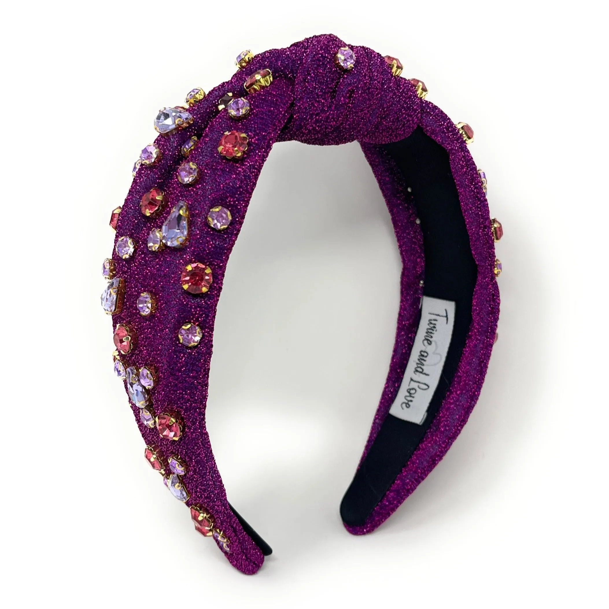 Purple Shimmer Jeweled Knot Headband