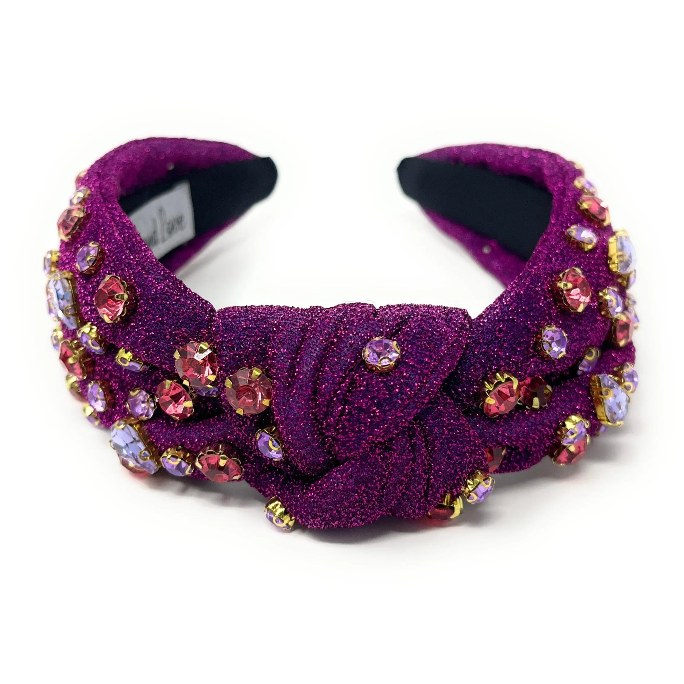 Purple Shimmer Jeweled Knot Headband