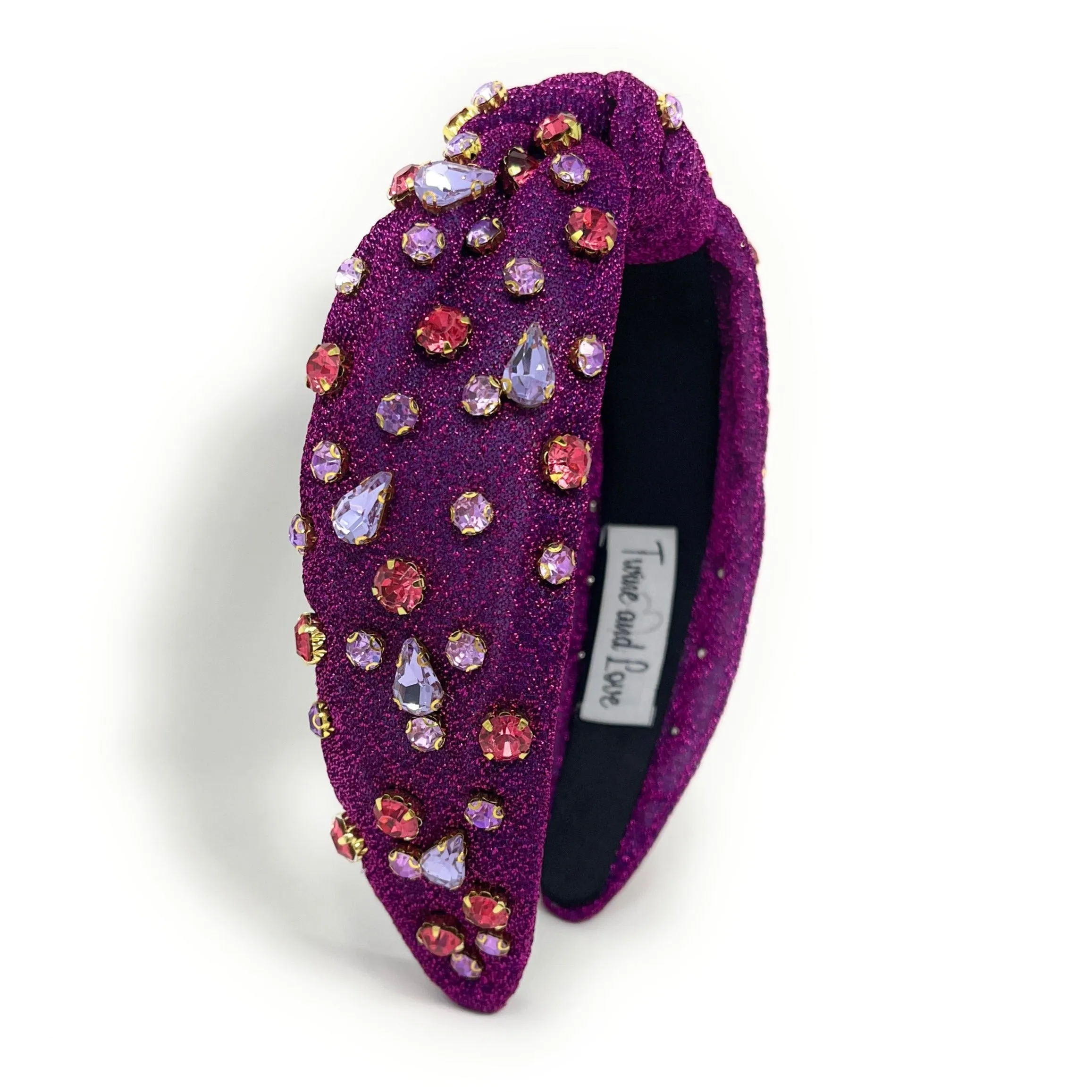 Purple Shimmer Jeweled Knot Headband