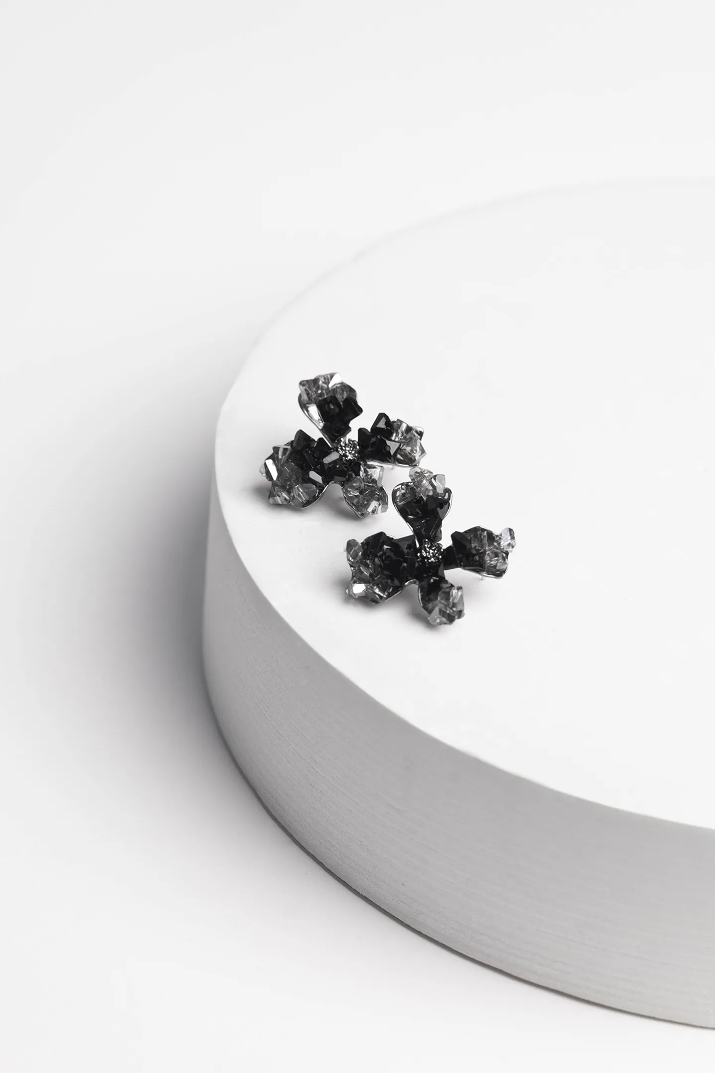 Quartz Floral Stud Earrings