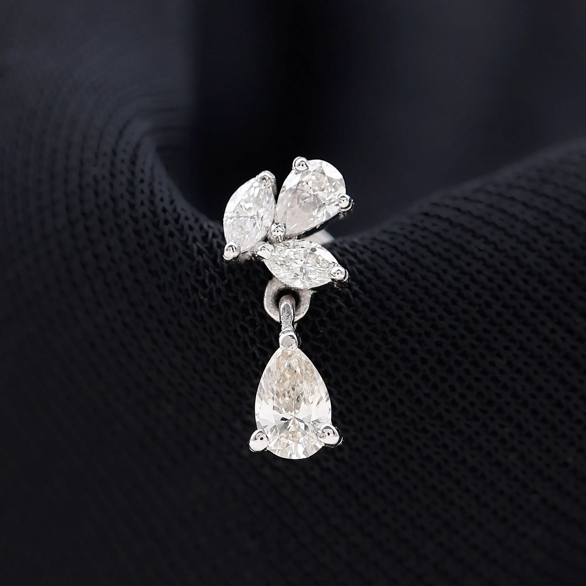 Real Diamond Teardrop Cartilage Earring