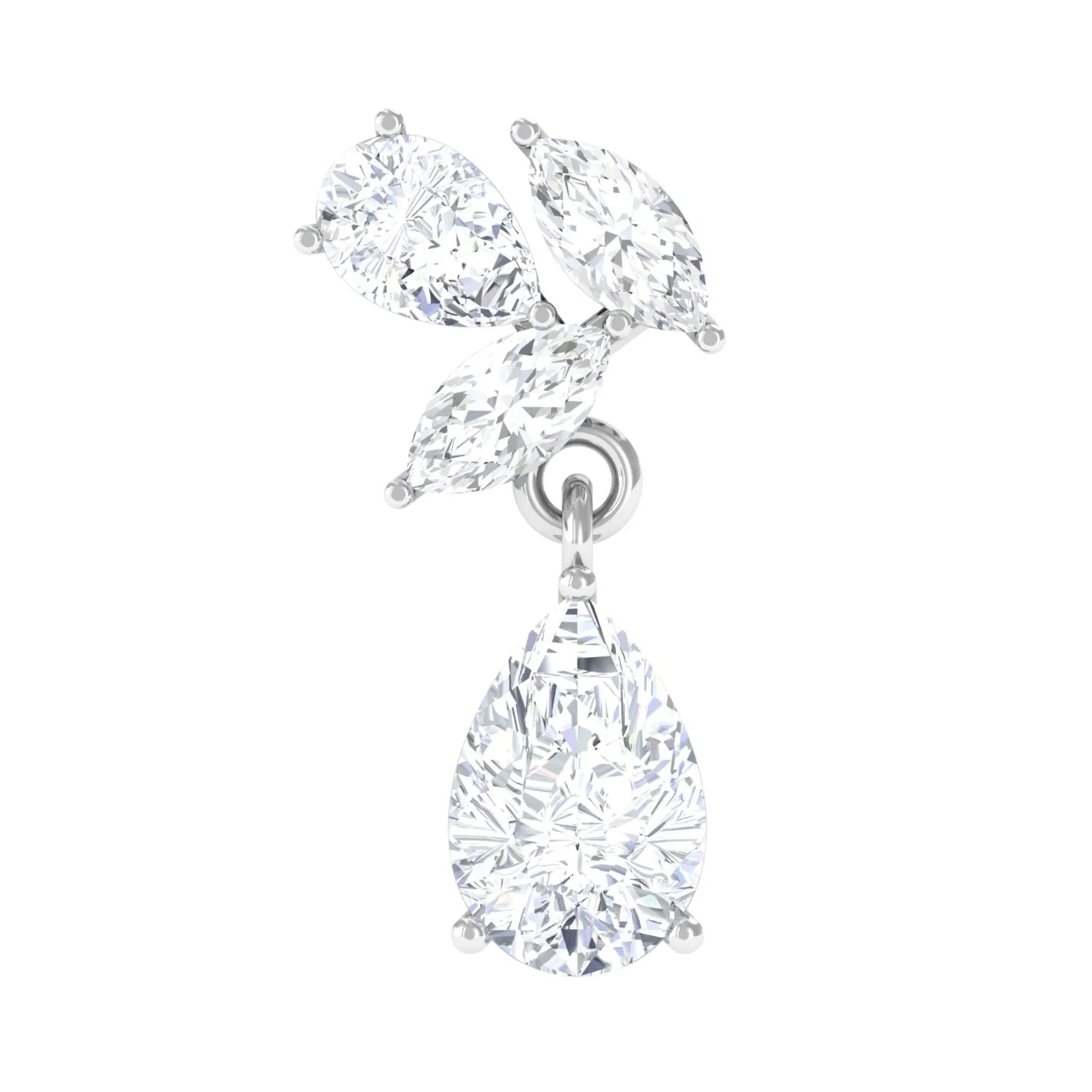 Real Diamond Teardrop Cartilage Earring