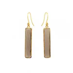 Rectangle Smoky Quartz Earrings