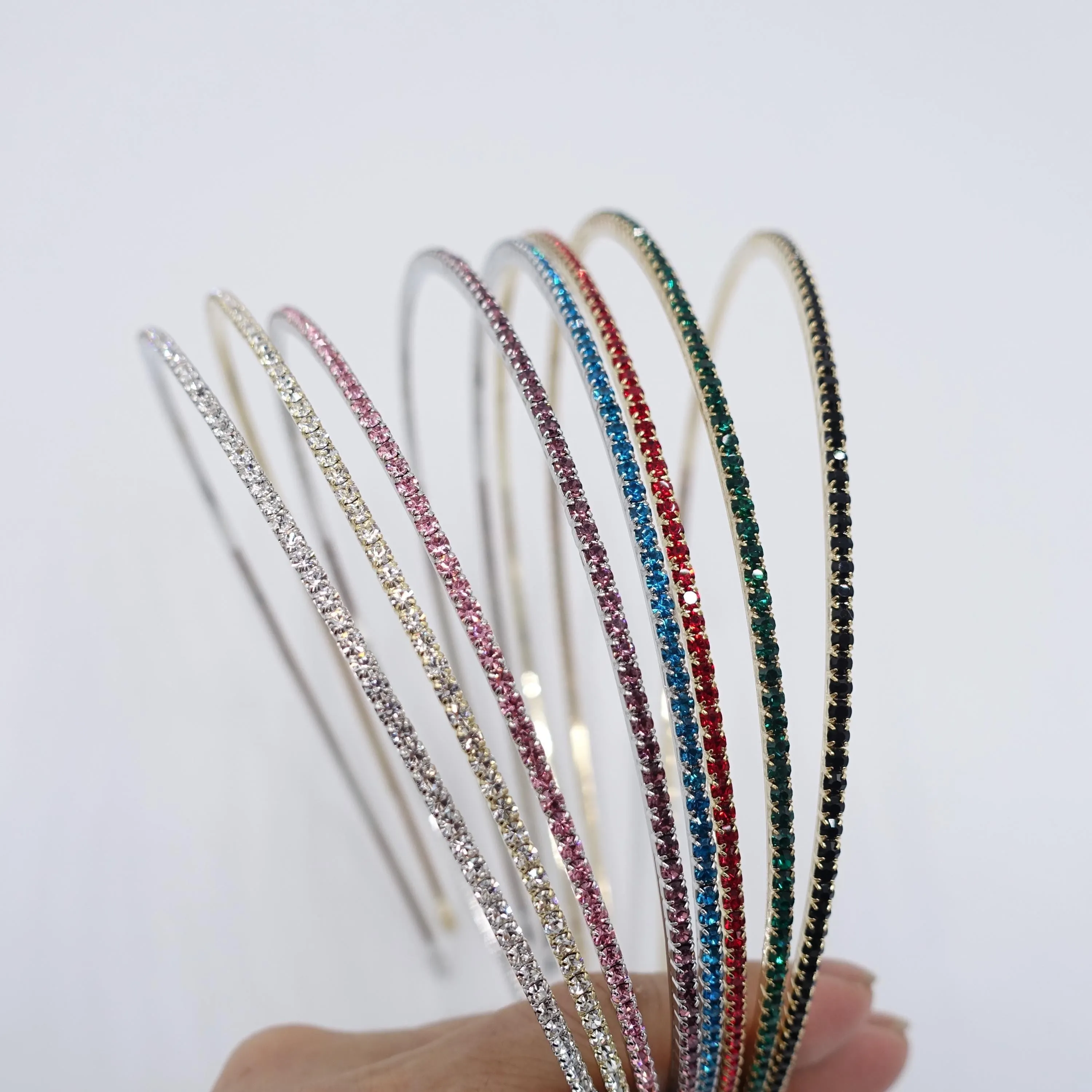 rhinestone headbnad, one row headband, jeweled headband for women