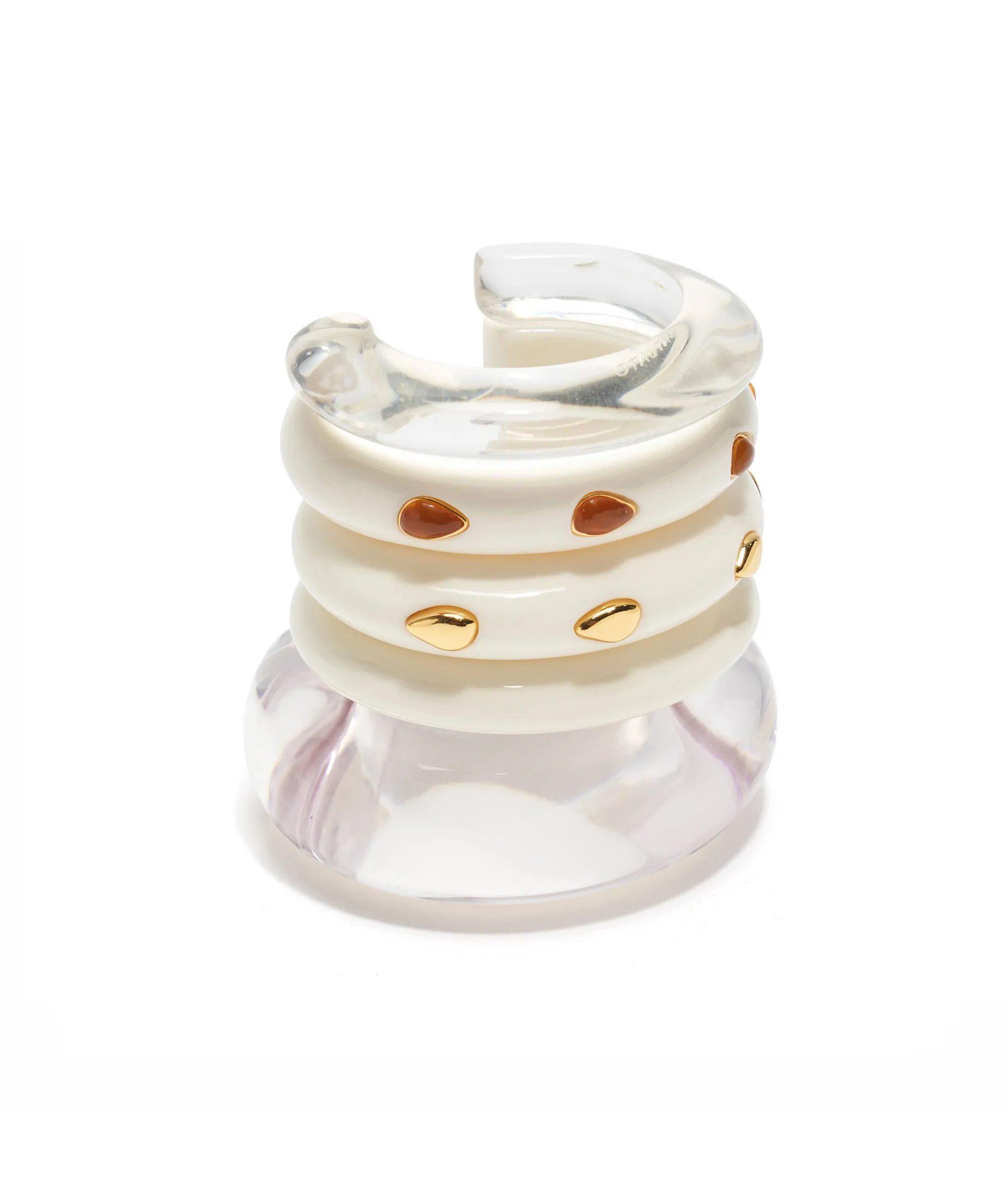 Ridge Cuff in Alabaster & Amber