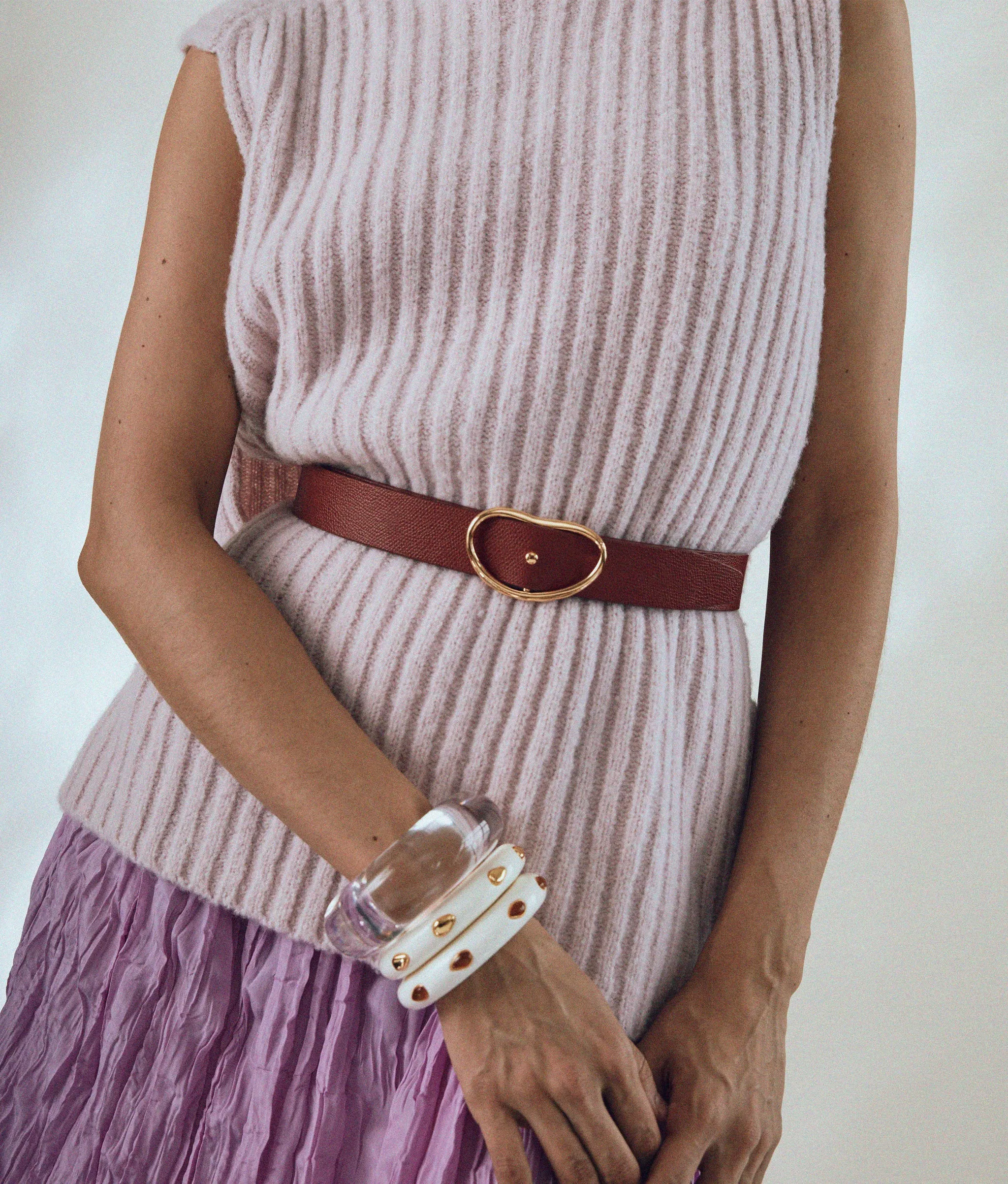 Ridge Cuff in Alabaster & Amber
