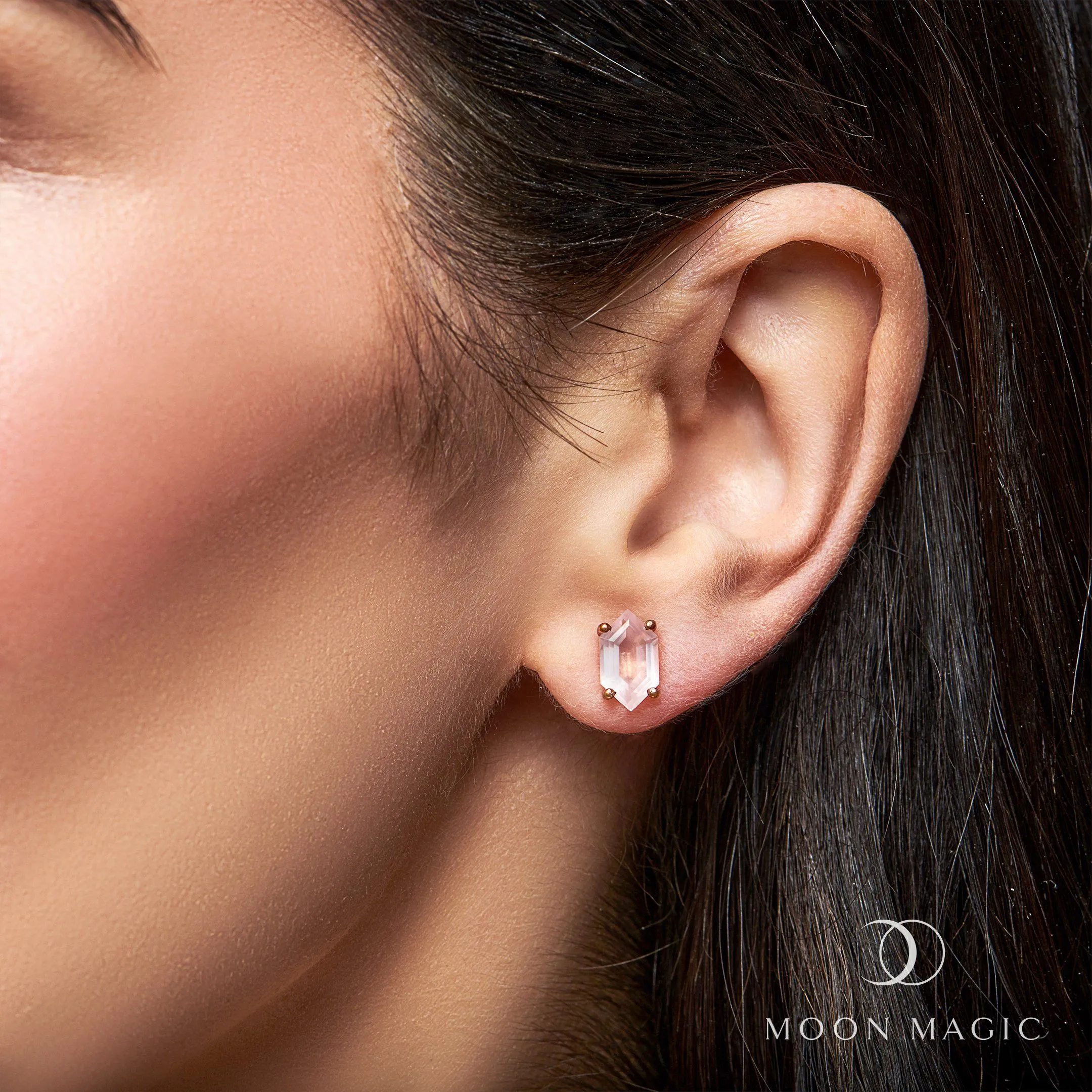 Rose Quartz Earrings - Serenity Studs