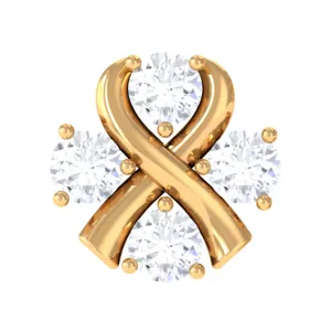 Round Certified Moissanite Unique Conch Earring