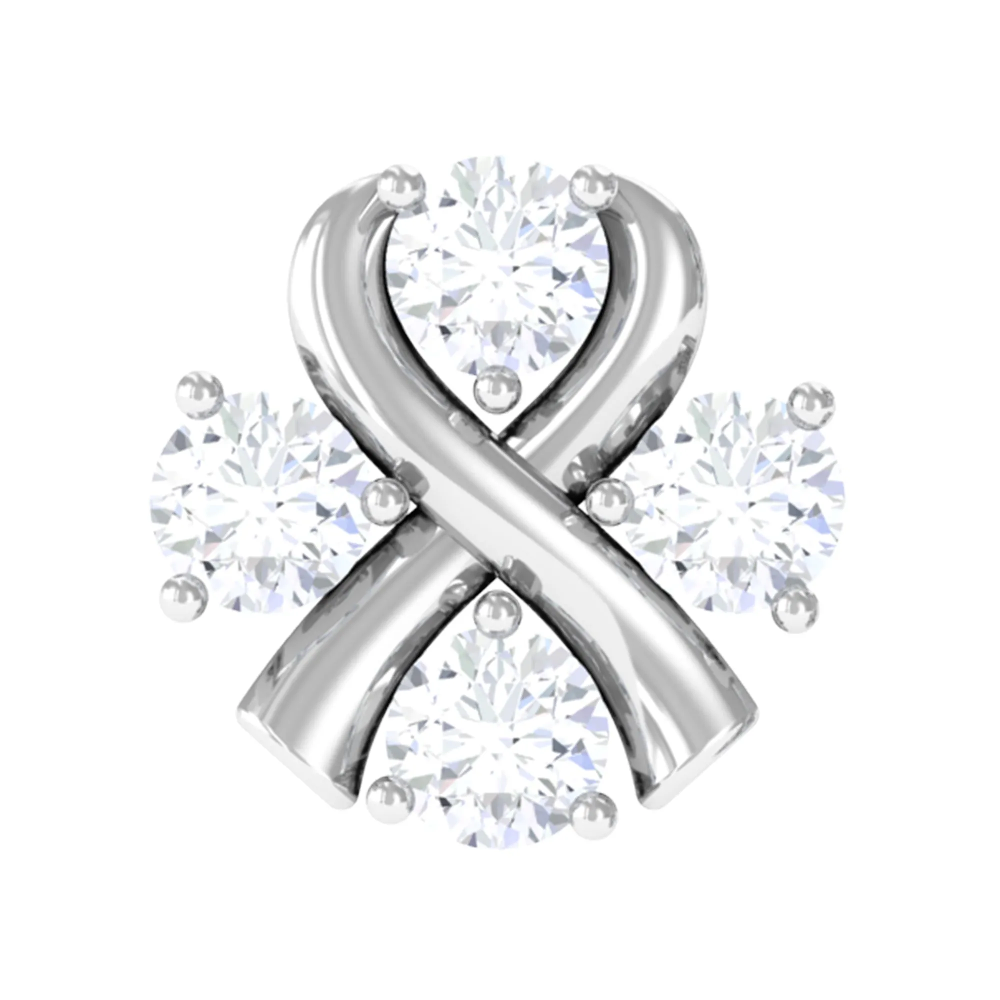 Round Certified Moissanite Unique Conch Earring