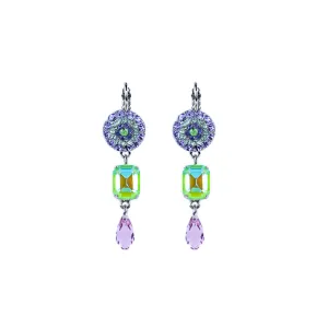 Round Pavé and Emerald Cut Leverback Earrings in "Matcha" *Preorder*
