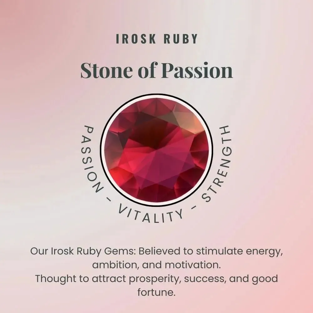 Round Ruby Drop Hoop Earrings in Silver - Irosk Australia ®