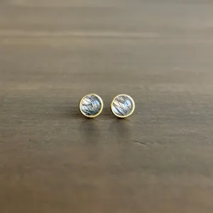 Round Tourmilated Quartz Stud Earrings