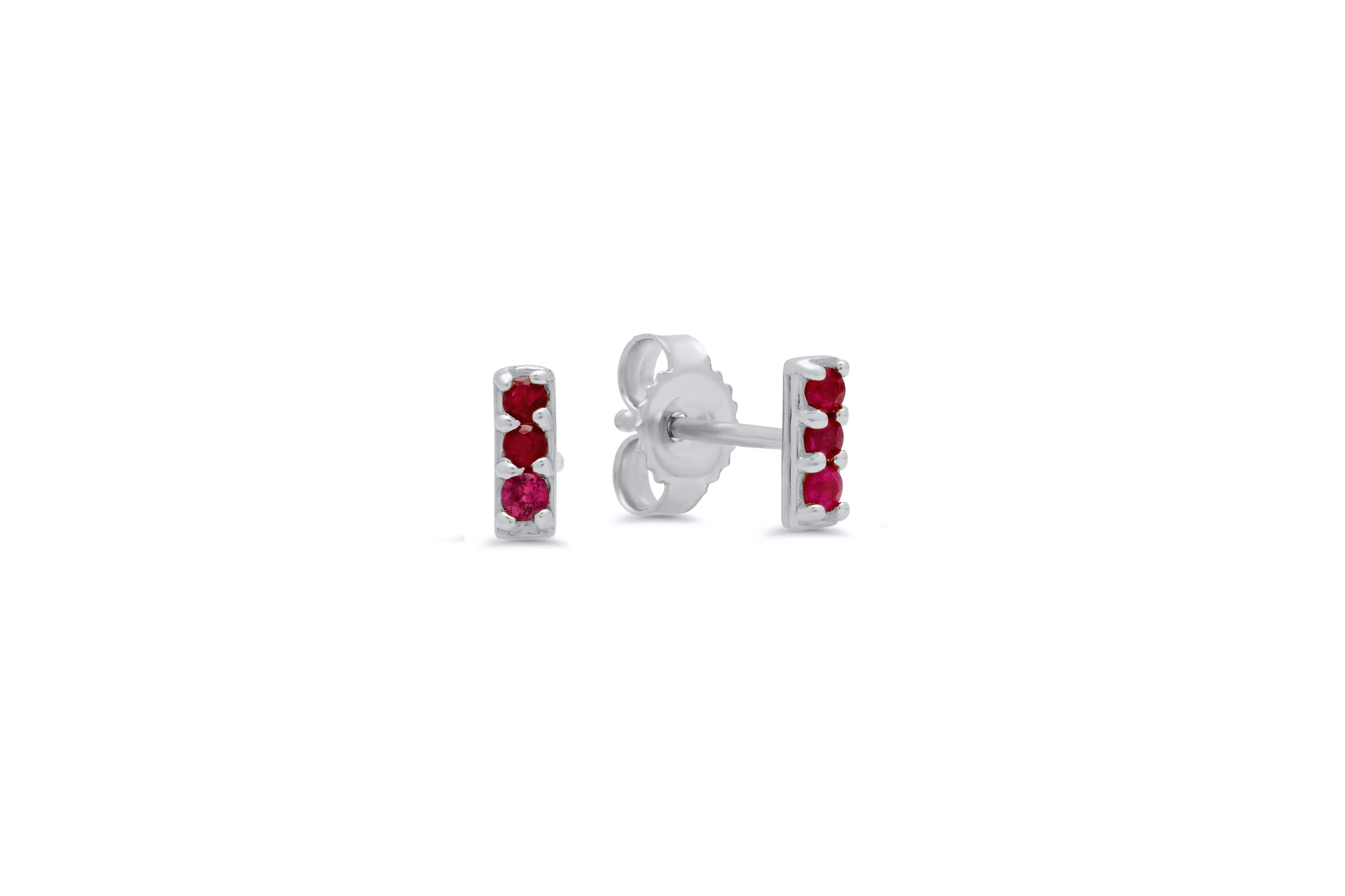 Ruby Bar Stud Earrings