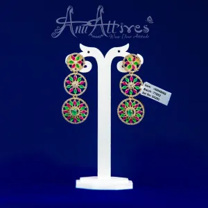Ruby Emerald CZ Earrings