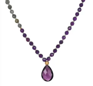 SATYA GUIDING AMETHYST DROP MALA