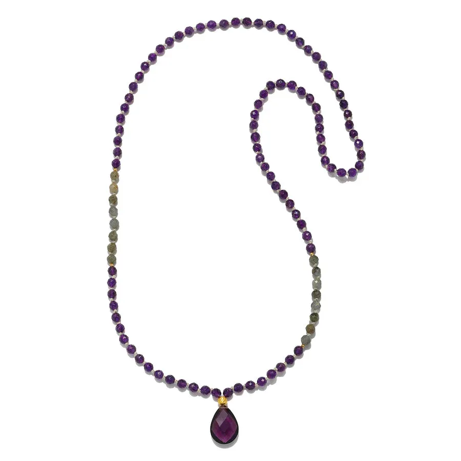 SATYA GUIDING AMETHYST DROP MALA