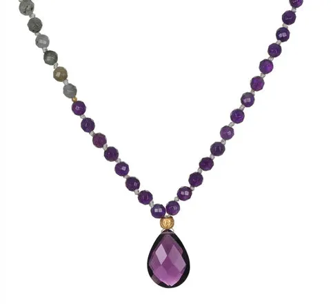 SATYA GUIDING AMETHYST DROP MALA