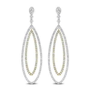 Serena Loop Diamond Earrings (6.84 ct Diamonds) in Gold